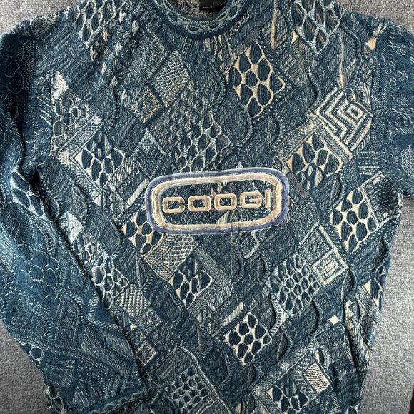 COOGI Other - COOGI Australia Blue Knit Pullover Sweater Big 2XL Long Sleeve Spell Out Logo